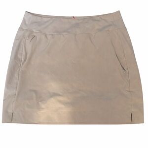 Women’s Beige Athletic Skort with Zip Pockets golf, tennis